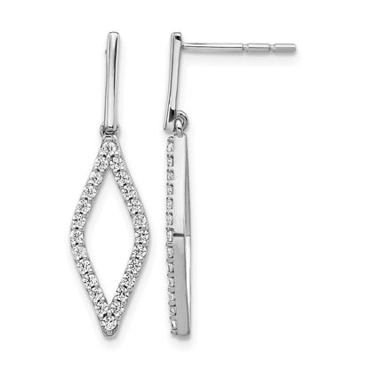 14k White Gold 1/2 Ct. Lab Grown Diamond VS/SI+ G+ Fashion Dangle Post Earrings
