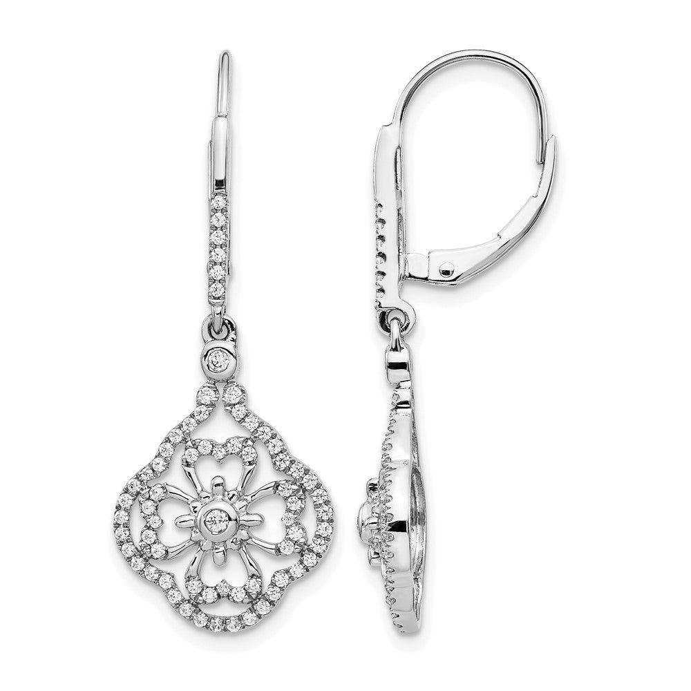 14k White Gold 1/2 Ct. Lab Grown Diamond VS/SI+ G+ Fashion Leverback Earrings