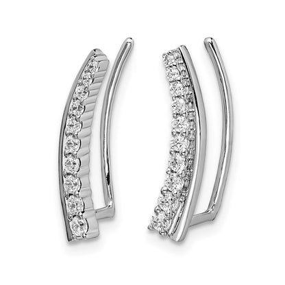 14k White Gold 1/3 Ct. Lab Grown Diamond VS/SI+ G+ Ear Climber Earrings