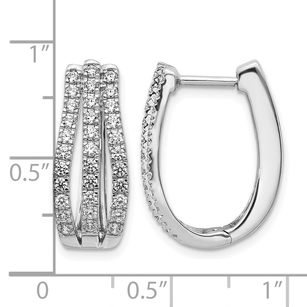 14k White Gold 1 Ct. Lab Grown Diamond VS/SI+ G+ Hinged Hoop Earrings