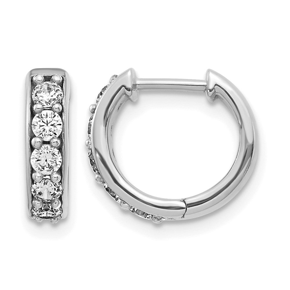 14k White Gold 1/2 Ct. Lab Grown Diamond VS/SI+ G+ Hinged Hoop Earrings