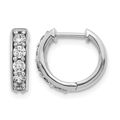 14k White Gold 1/2 Ct. Lab Grown Diamond VS/SI+ G+ Hinged Hoop Earrings