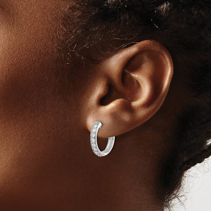 14k White Gold 1/2 Ct. Lab Grown Diamond VS/SI+ G+ Hinged Hoop Earrings