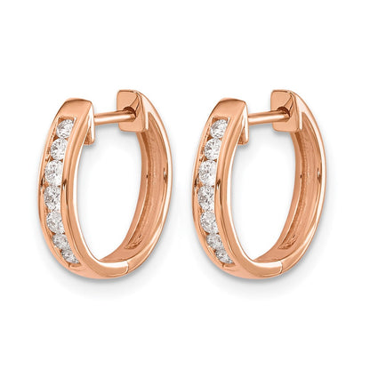 14k Rose Gold 1/4 Ct. Lab Grown Diamond VS/SI+ G+ Hinged Hoop Earrings