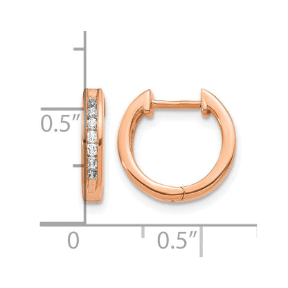 14k Rose Gold 1/4 Ct. Lab Grown Diamond VS/SI+ G+ Hinged Hoop Earrings