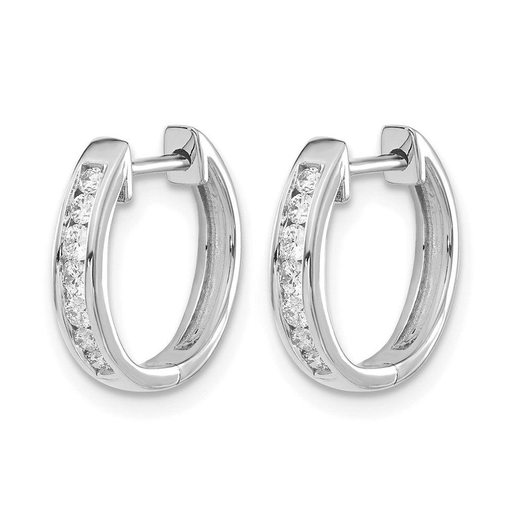 14k White Gold 1/4 Ct. Lab Grown Diamond VS/SI+ G+ Hinged Hoop Earrings