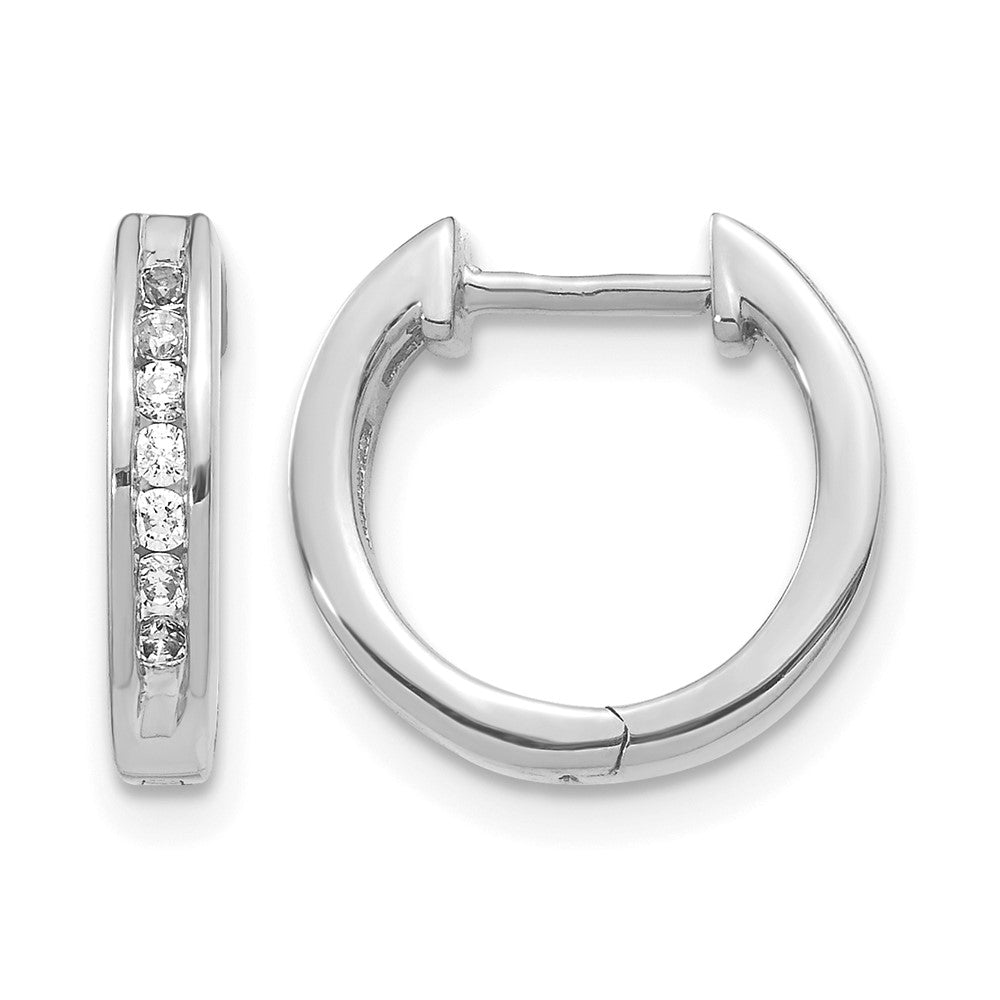 14k White Gold 1/4 Ct. Lab Grown Diamond VS/SI+ G+ Hinged Hoop Earrings