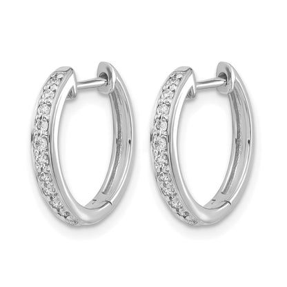 14k White Gold 1/4 Ct. Lab Grown Diamond VS/SI+ G+ Hinged Hoop Earrings