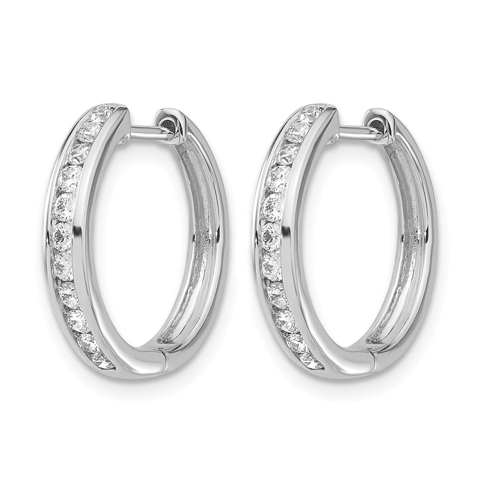 14k White Gold 1/2 Ct. Lab Grown Diamond VS/SI+ G+ Hinged Hoop Earrings