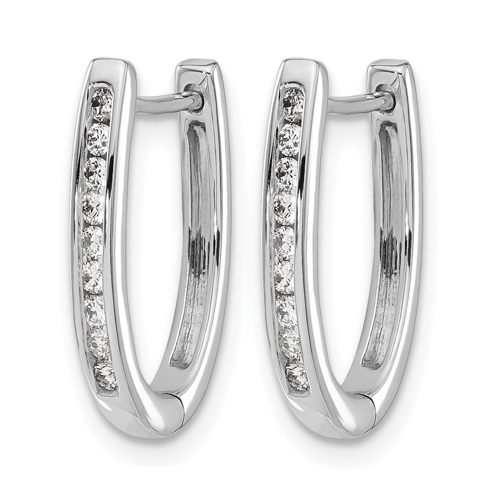 14k White Gold 1/4 Ct. Lab Grown Diamond VS/SI+ G+ Hinged Hoop Earrings