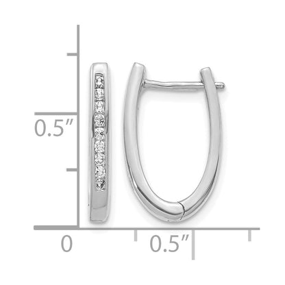 14k White Gold 1/4 Ct. Lab Grown Diamond VS/SI+ G+ Hinged Hoop Earrings