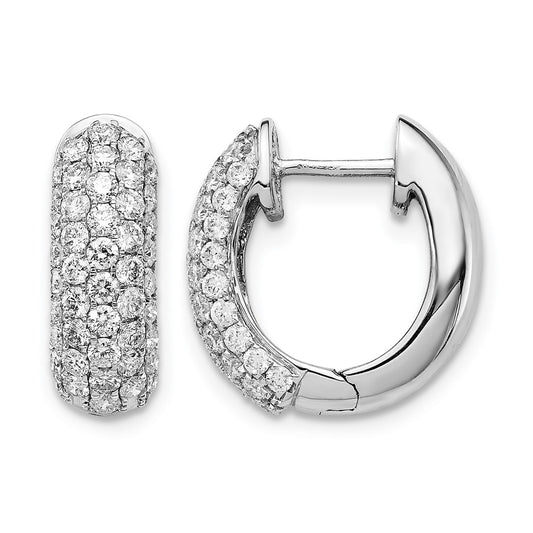 14k White Gold 1 1/5 Ct. Lab Grown Diamond VS/SI+ G+ Hinged Hoop Earrings