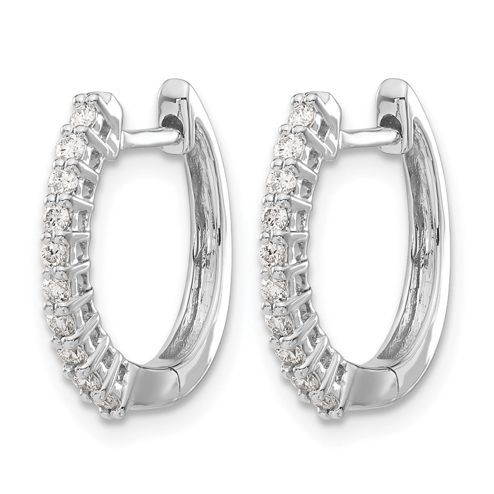 14k White Gold 1/4 Ct. Lab Grown Diamond VS/SI+ G+ Hinged Hoop Earrings