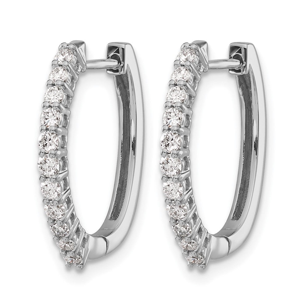 14k White Gold 1/2 Ct. Lab Grown Diamond VS/SI+ G+ Hinged Hoop Earrings