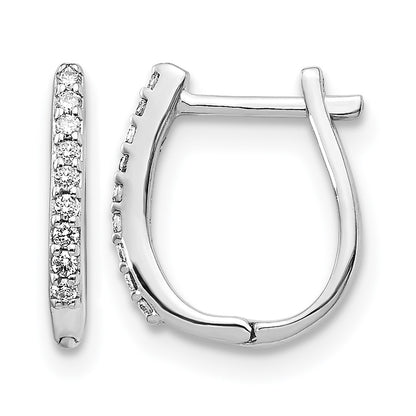 14k White Gold 1/10 Ct. Lab Grown Diamond VS/SI+ G+ Hinged Hoop Earrings