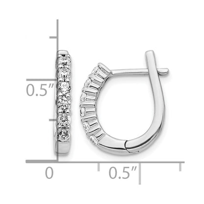 14k White Gold 1/2 Ct. Lab Grown Diamond VS/SI+ G+ Hinged Hoop Earrings
