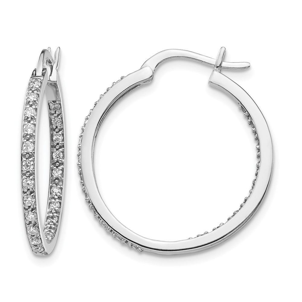 14k White Gold 1/2 Ct. Lab Grown Diamond VS/SI+ G+ In and Out Hoop Earrings