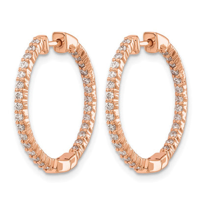 14k Rose Gold 5/8 Ct. Lab Grown Diamond VS/SI+ G+ In and Out Hoop Earrings