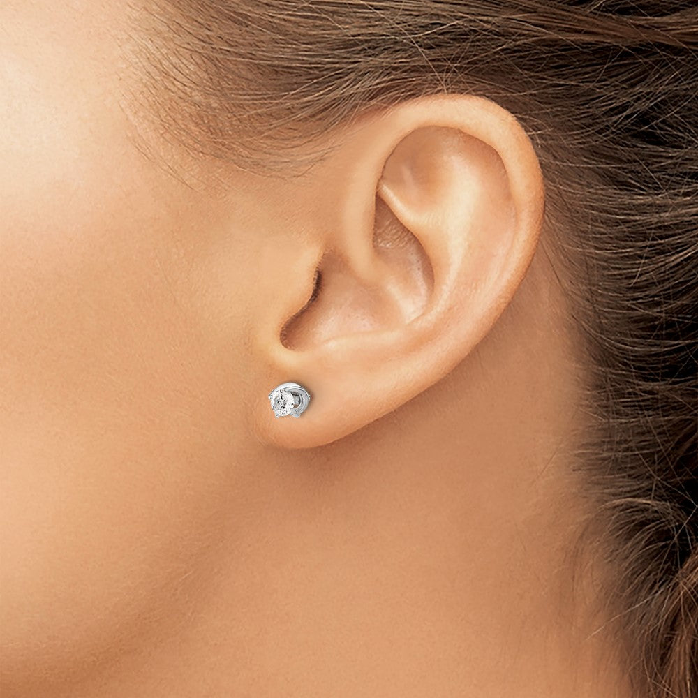 14k White Gold 1/2 Ct. Lab Grown Diamond VS/SI+ G+ Stud Post Earrings