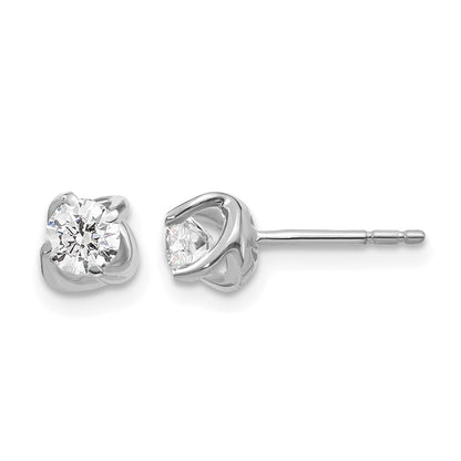 14k White Gold 1/2 Ct. Lab Grown Diamond VS/SI+ G+ Stud Post Earrings