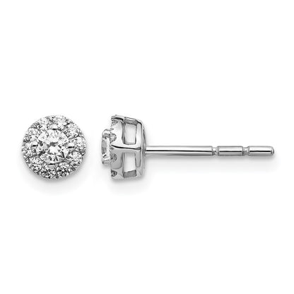 14k White Gold 1/3 Ct. Lab Grown Diamond VS/SI+ G+ Cluster Post Earrings