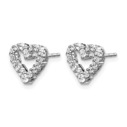 10k White Gold 1/2 Ct. Lab Grown Diamond VS/SI+ G+ Heart Post Earrings