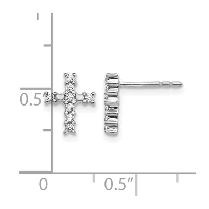 14k White Gold 1/5 Ct. Lab Grown Diamond VS/SI+ G+ Cross Post Earrings