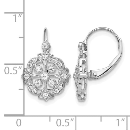 14k White Gold 1/3 Ct. Lab Grown Diamond VS/SI+ G+ Fashion Leverback Earrings