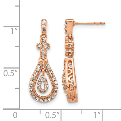 14K Rose Gold Lab Grown VS/SI+ G+ Diamond Post Dangle Earrings