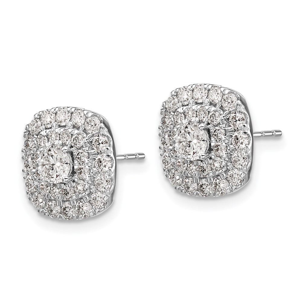 14k White Gold 1 1/2 Ct. Lab Grown Diamond VS/SI+ G+ Double Halo Post Earrings