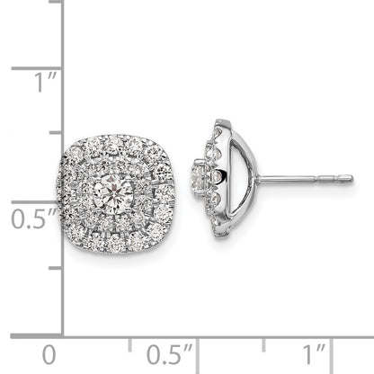 14k White Gold 1 1/2 Ct. Lab Grown Diamond VS/SI+ G+ Double Halo Post Earrings