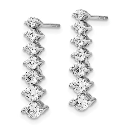14k White Gold 1 1/2 Ct. Lab Grown Diamond VS/SI+ G+ Graduating Drop Post Earrings