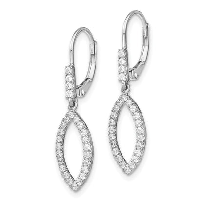 14k White Gold 1/2 Ct. Lab Grown Diamond VS/SI+ G+ Fashion Dangle Leverback Earrings