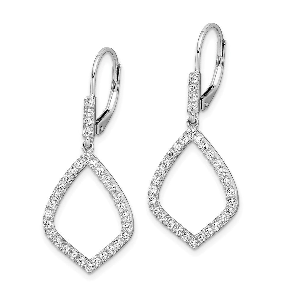 14k White Gold 3/4 Ct. Lab Grown Diamond VS/SI+ G+ Fashion Dangle Leverback Earrings