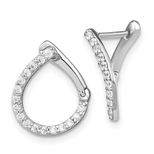 14k White Gold 1/3 Ct. Lab Grown Diamond VS/SI+ G+ Hinged Hoop Earrings