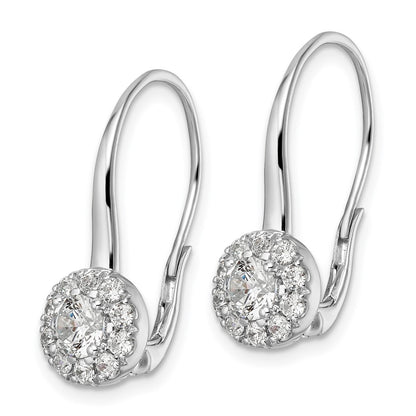14k White Gold 1 1/2 Ct. Lab Grown Diamond VS/SI+ G+ Drop Leverback Earrings