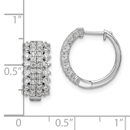 14k White Gold 1 Ct. Lab Grown Diamond VS/SI+ G+ Hinged Hoop Earrings