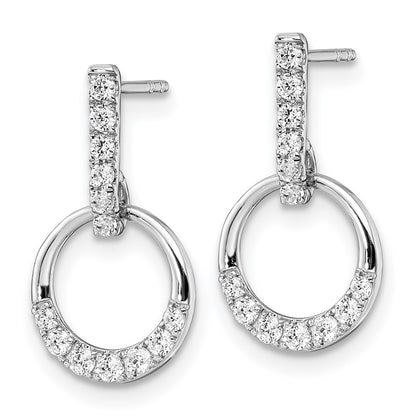 14k White Gold 3/8 Ct. Lab Grown Diamond VS/SI+ G+ Dangle Circle Post Earrings
