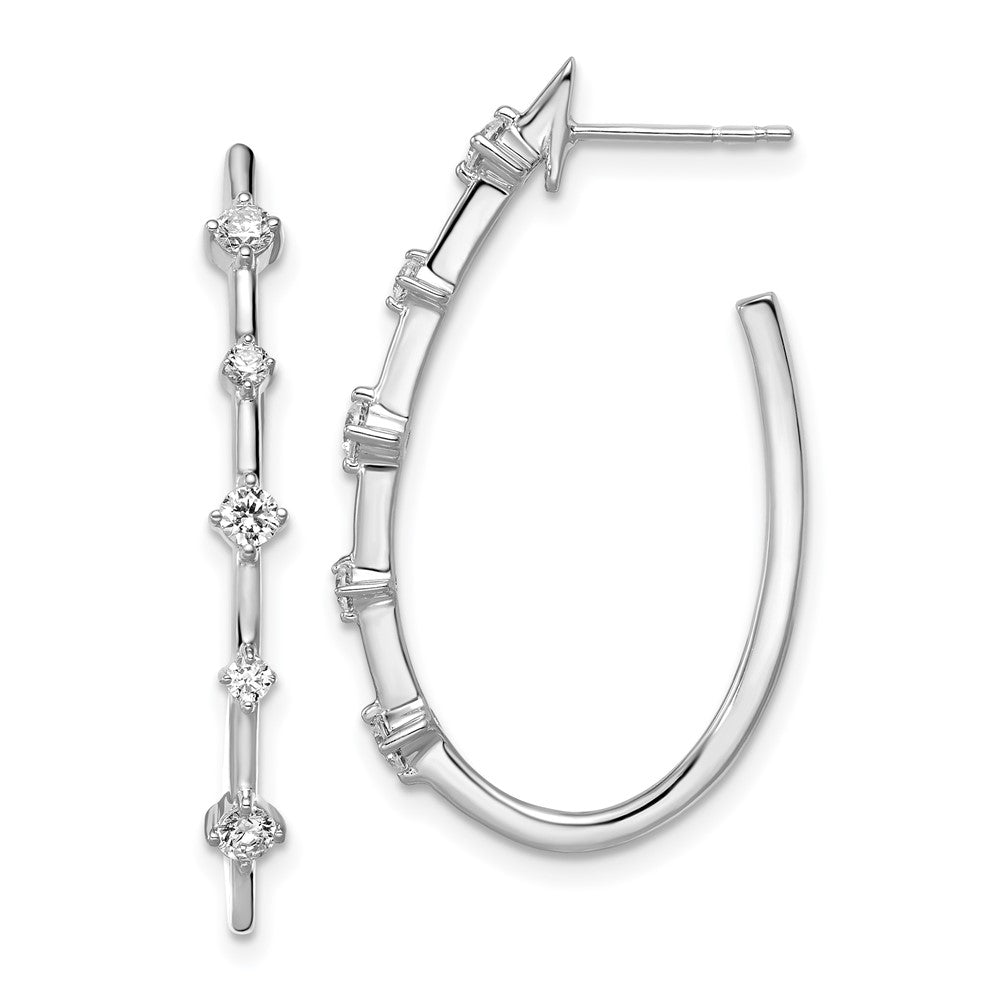 14K White Gold True Origin 1/2 Carat Lab Grown Diamond Vs Def Post Hoop Earrings