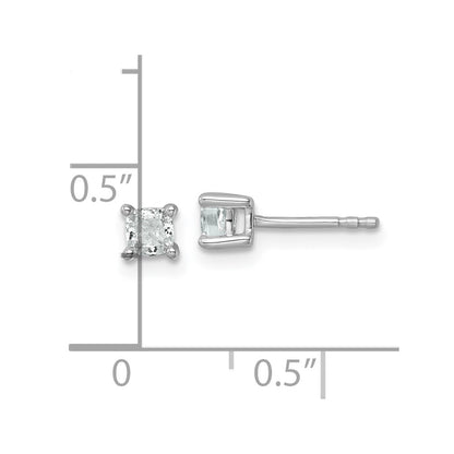 14k White Gold 1/2 ctw Certified Lab Grown Diamond VS/SI+ G+ Cushion 4 Prong Heavy Wt. Stud Earrings