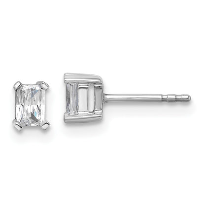 14k White Gold 1/2 ctw Certified Lab Grown Diamond VS/SI+ G+ Radiant 4 Prong Heavy Wt. Stud Earrings