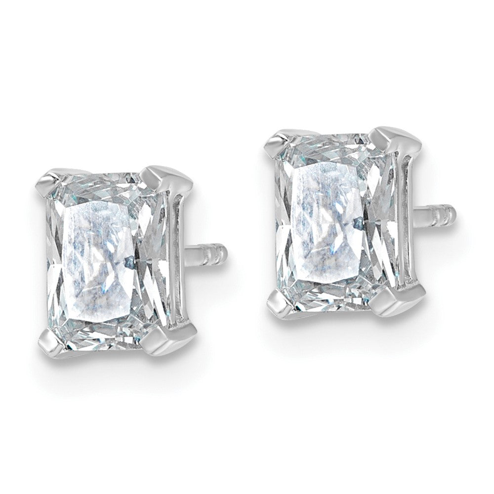 14k White Gold 1 1/2 ctw Certified Lab Grown Diamond VS/SI+ G+ Radiant 4 Prong Heavy Wt. Stud Earrings