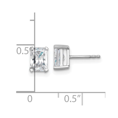 14k White Gold 1 1/2 ctw Certified Lab Grown Diamond VS/SI+ G+ Radiant 4 Prong Heavy Wt. Stud Earrings
