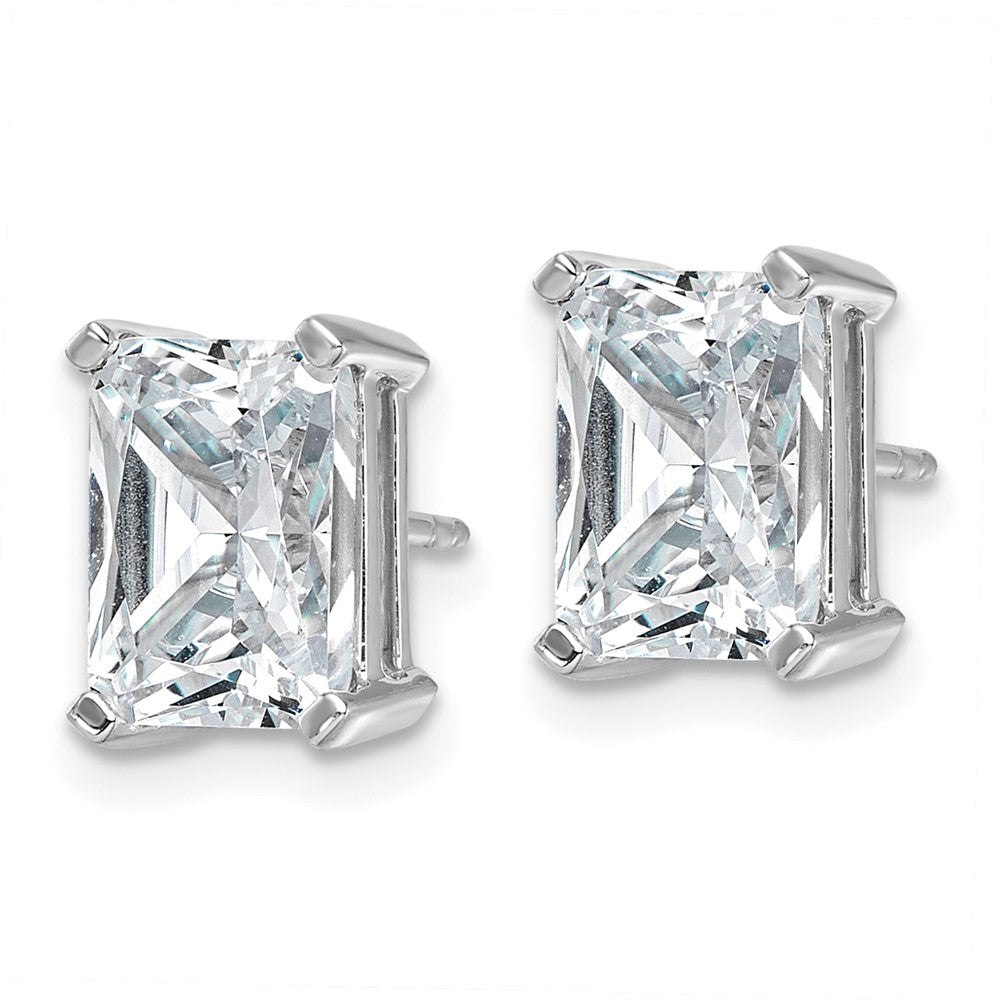 14K White Gold 5 Ctw Certified Lab Grown Diamond Vs+ F+ Radiant 4 Prong Heavy Wt. Stud Earrings
