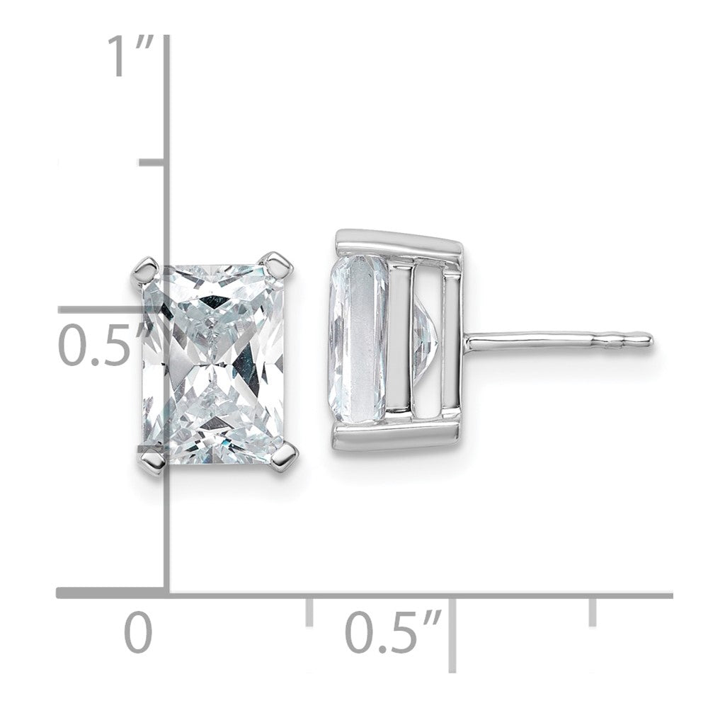 14K White Gold 5 Ctw Certified Lab Grown Diamond Vs+ F+ Radiant 4 Prong Heavy Wt. Stud Earrings