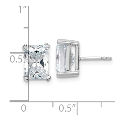 14K White Gold 5 Ctw Certified Lab Grown Diamond Vs+ F+ Radiant 4 Prong Heavy Wt. Stud Earrings
