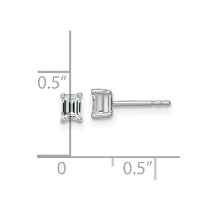 14k White Gold 1/2 ctw Certified Lab Grown Diamond VS/SI+ G+ Emerald 4 Prong Heavy Wt. Stud Earrings