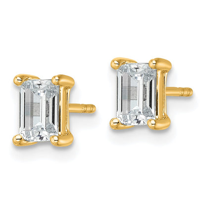 14K Yellow Gold 1 1/2 Ctw Certified Lab Grown Diamond Vs+ F+ Emerald 4 Prong Heavy Wt. Stud Earrings