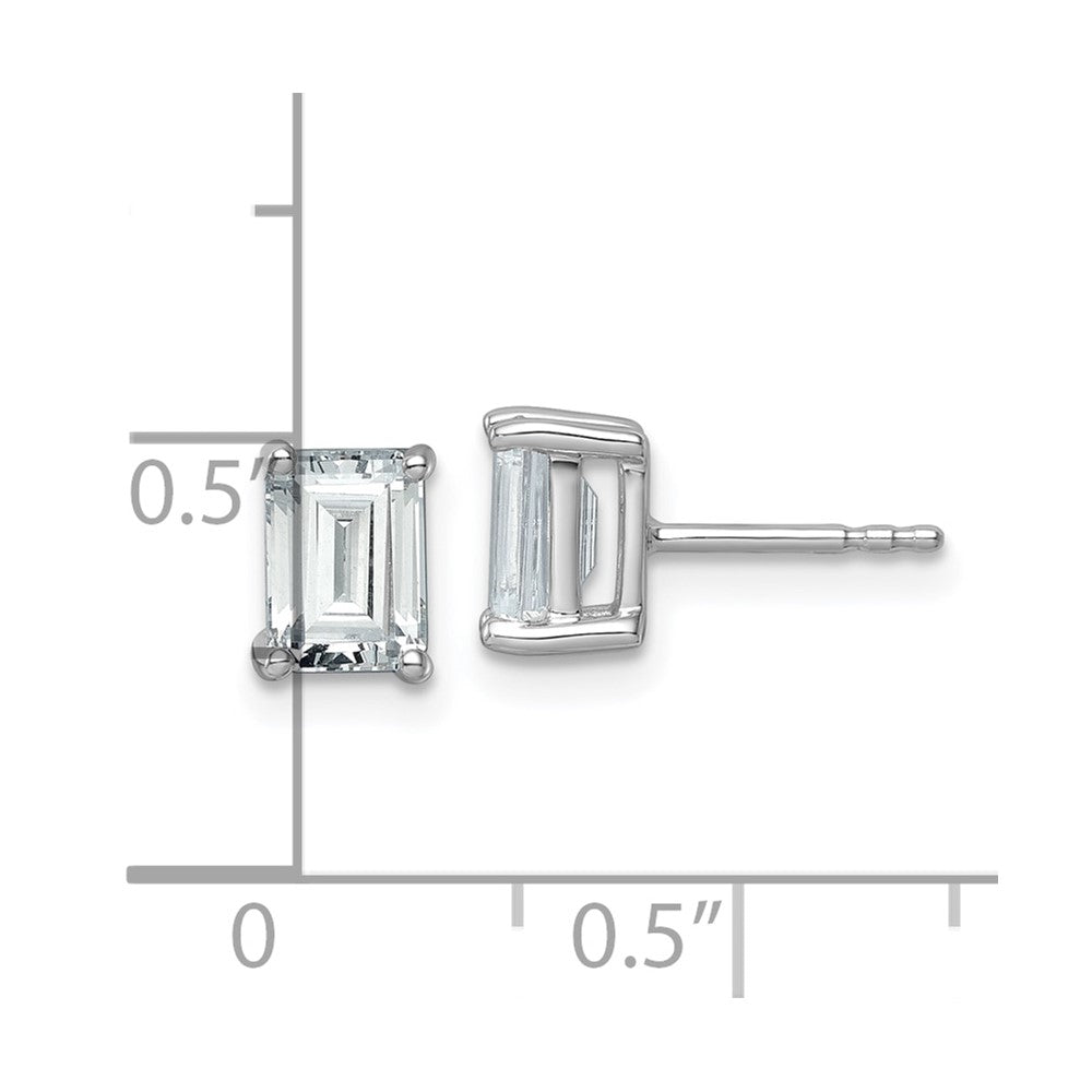 14k White Gold 2 ctw Certified Lab Grown Diamond VS/SI+ G+ Emerald 4 Prong Heavy Wt. Stud Earrings
