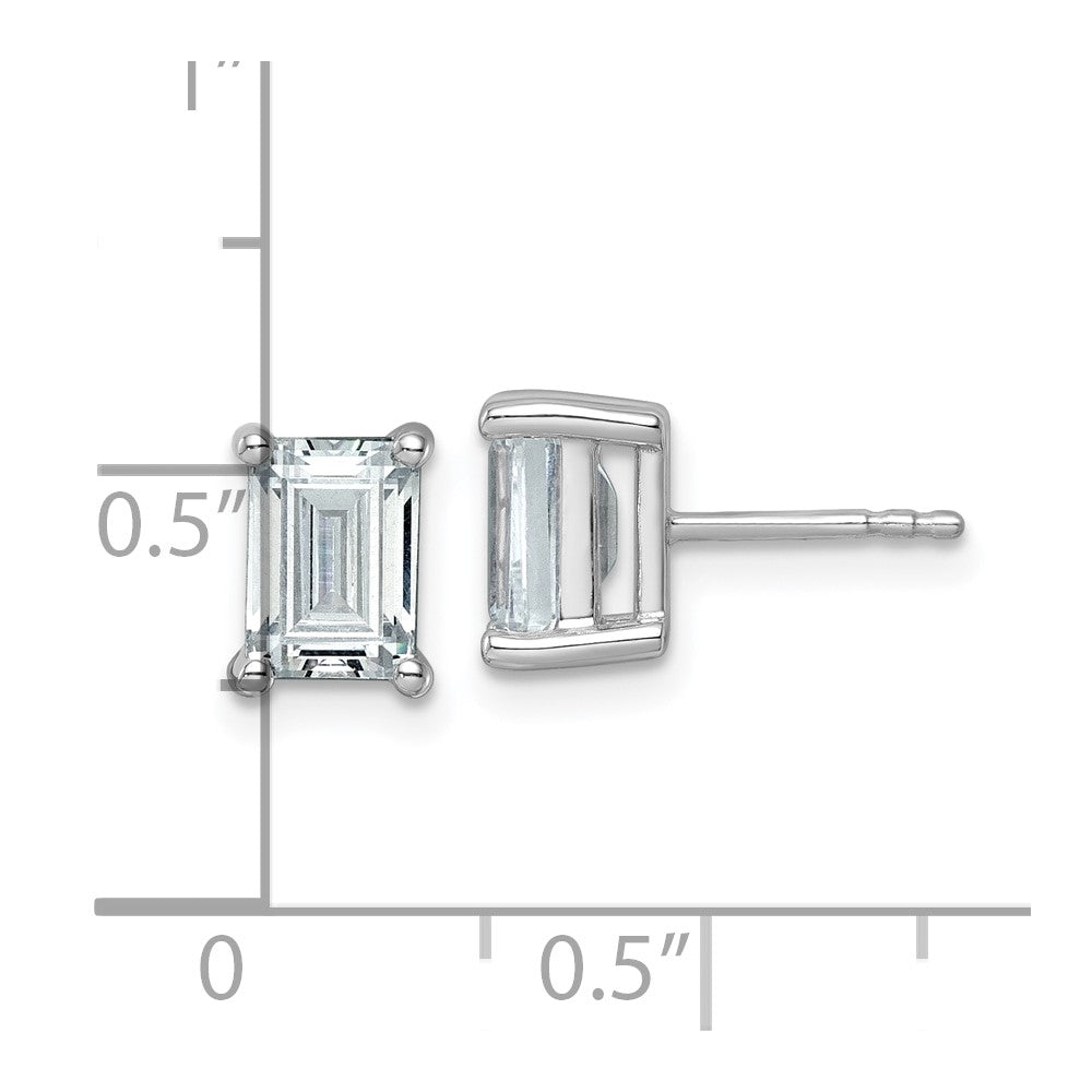 14K White Gold 3 Ctw Certified Lab Grown Diamond Vs+ F+ Emerald 4 Prong Heavy Wt. Stud Earrings